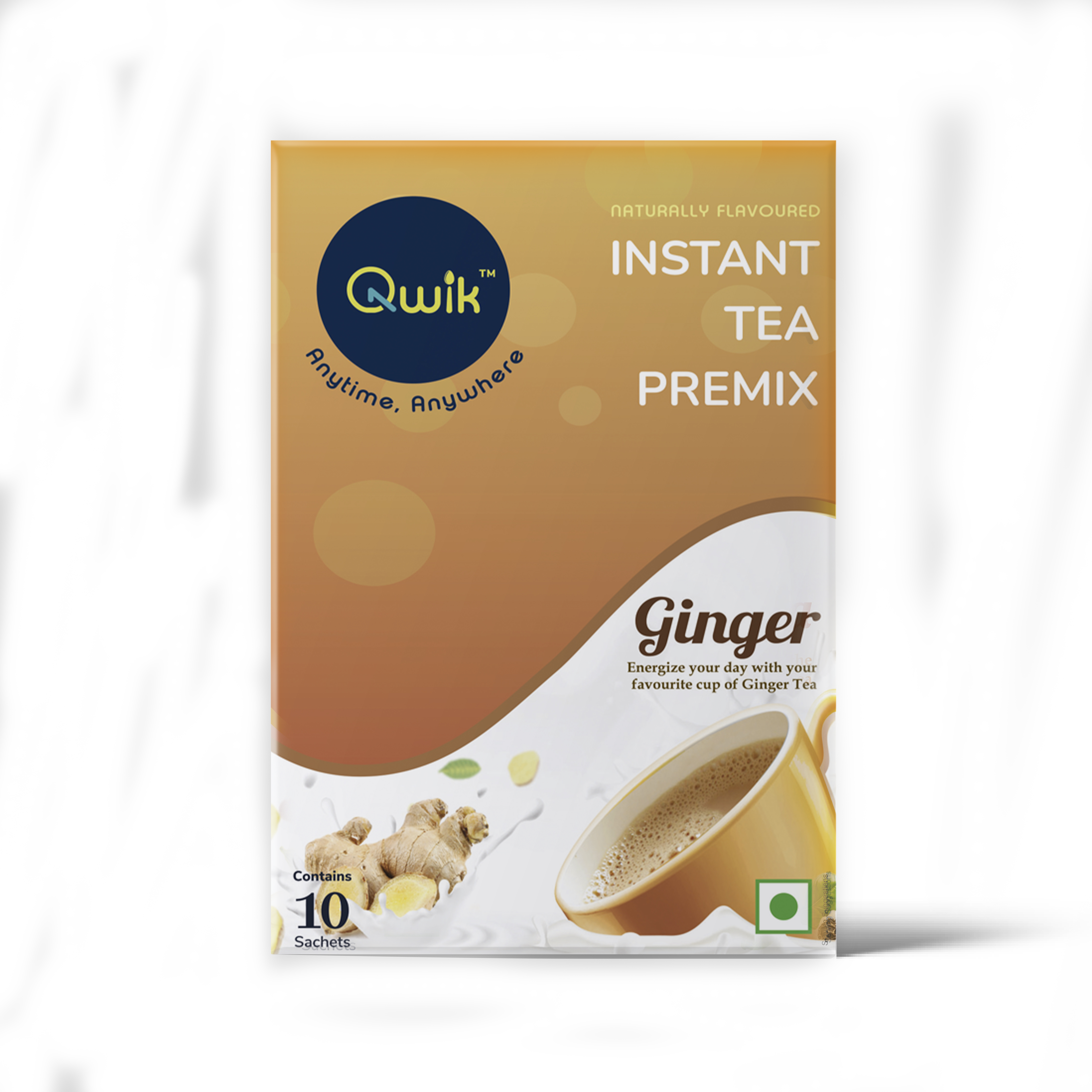 Qwik Instant Tea Premix Ginger 10 pouch